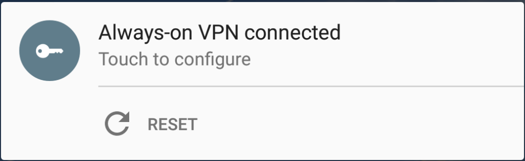 Always on VPN notification.